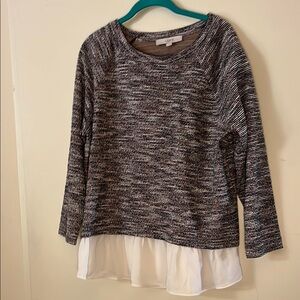NWT LOFT tweed layered look knit top